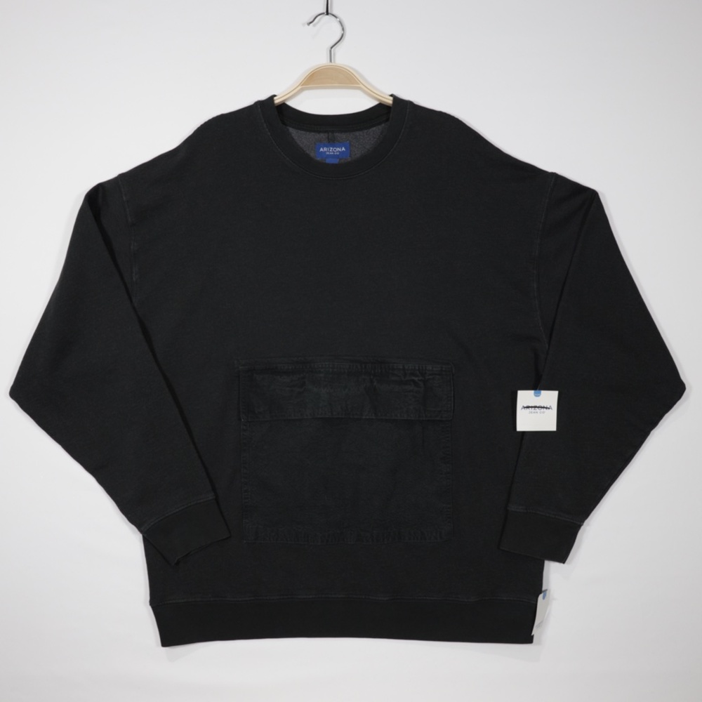 Arizona Jean Co Men's Crew Neck Long Sleeve Pullover Sweatshirt Black Size M